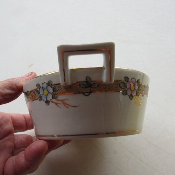 Vintage Nippon Floral Handled Bowl - Picture 1 of 8